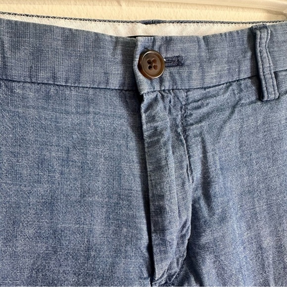 Banana Republic Blue Medium Wash Flat Front Button Up Shorts - Picture 3 of 5